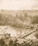 Historic canvas print of the pontoon bridge across the North Anna River.