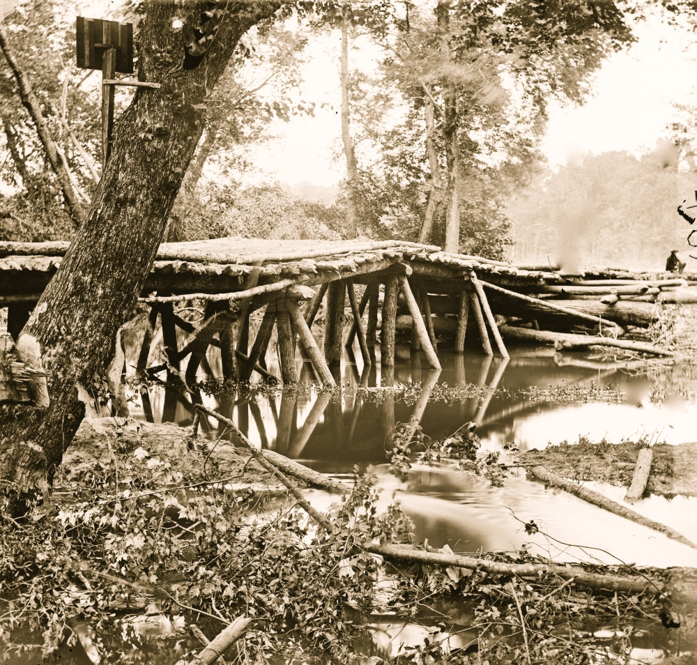 Chickahominy River military bridge poster print showcasing historical significance.