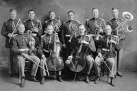 US Marine Corps Band Sextets in Uniform Poster Print featuring musicians with instruments.