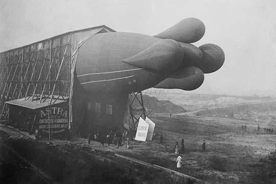 Clement Bayard Dirigible in Hangar Poster Print