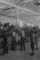 Propellers Mounted on Monoplane Fighters Poster Print depicting aircraft assembly during the Great War.