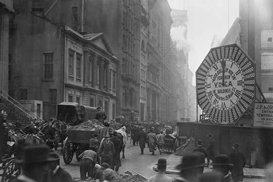 Wagons Trundle Along Manhattan Streets Vintage Poster Print