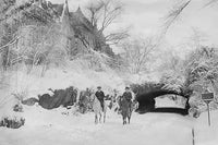 Horseback Riding in Central Park Snowfall Poster Print