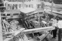 Taxicab Falls into New York's 7th Avenue Subway Excavation Poster Print
