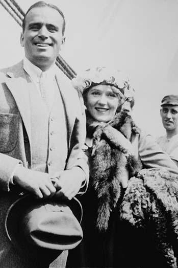 Mary Pickford and Douglas Fairbanks arriving in Southampton poster print