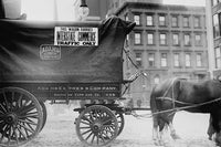 Horse and wagon poster print featuring Interstate Commerce sign.