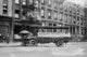 Musicians Union Truck parked by Hot Dog Vendor Cart with Transit Strike banner poster print