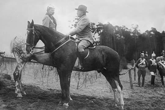 Theodore Roosevelt and German Kaiser horseback poster print