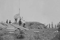 Hoisting the Flag at Guantanamo June 12 1898 Poster Print