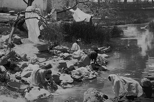 Women Washing Clothing at Hot Springs in Mexico Poster Print