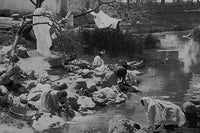 Women Washing Clothing at Hot Springs in Mexico Poster Print