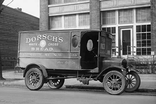 Dorsch's White Cross Bread Delivery Truck Poster Print showcasing vintage delivery truck art.