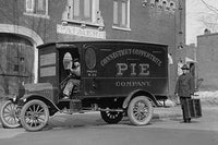 Connecticut Copperwhite Pie Company Poster Print featuring a delivery man holding a basket of pies.