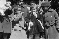Black & White Children at Easter Egg Rolling at the White House Poster Print
