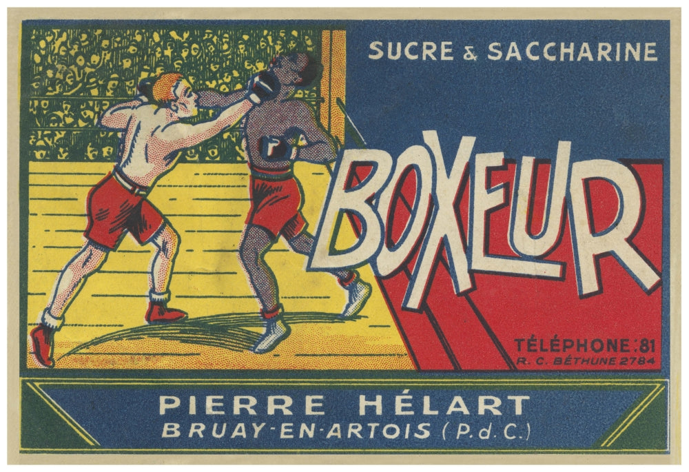 Boxeur Sucre & Saccharine Poster Print featuring boxers fighting in the ring.