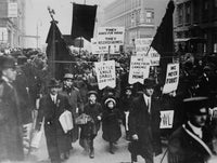 Strike Against High Rents Poster Print depicting tenement protest.