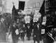 Strike Against High Rents Poster Print depicting tenement protest.
