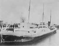 Great Lakes Ship Iced Over Poster Print showcasing winter scenery.