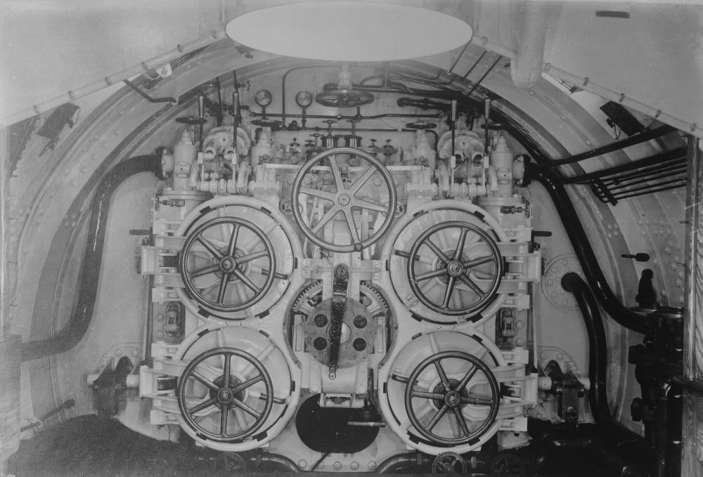 Torpedo Tubes on an American Submarine Poster Print showcasing naval history