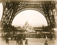 Central Dome viewed from the base of the Eiffel Tower, 1889 poster print.