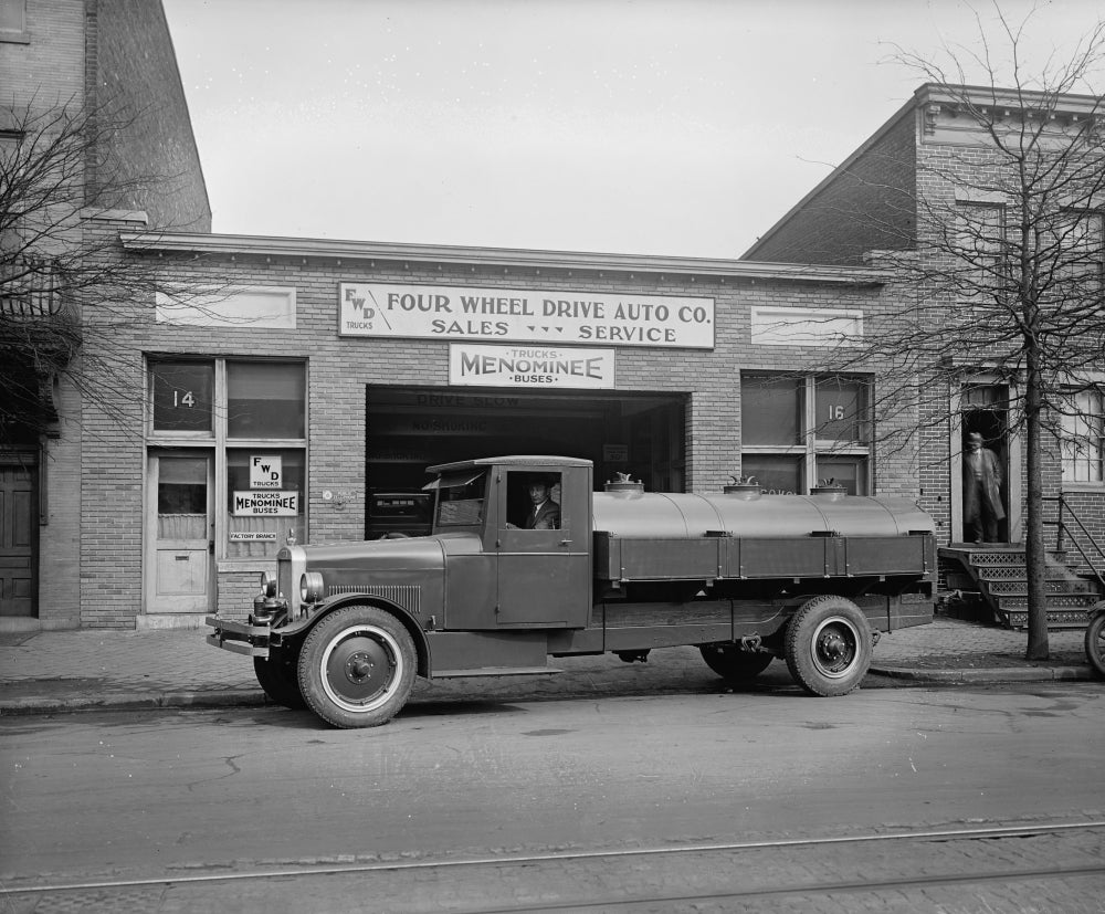 Fuel Truck Poster Print showcasing vibrant colors and industrial theme.