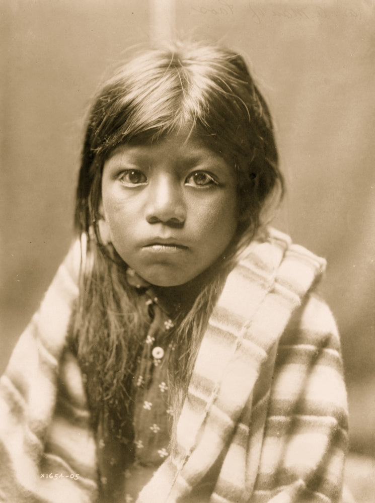 Half-length portrait of a child facing front - Poster Print.