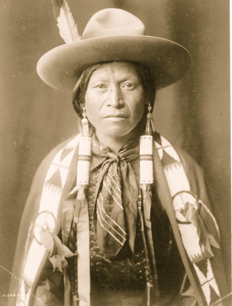Half-Length Portrait of Jicarilla Man Poster Print showcasing Native American culture.