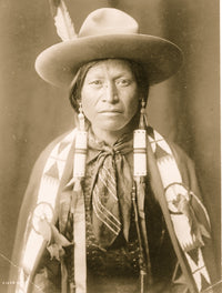 Half-Length Portrait of Jicarilla Man Poster Print showcasing Native American culture.
