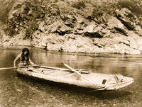 Yurok Canoe on Trinity River Poster Print