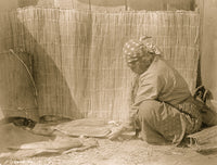 Poster of Tlakluit Indian woman placing salmon fillets on a wood plank