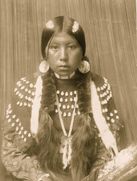 Kalispel Indian Woman Portrait Poster Print showcasing indigenous culture.