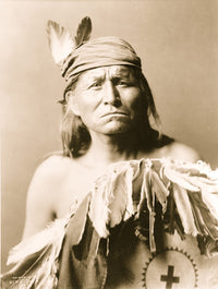 Half-length portrait of an Apache man poster print.