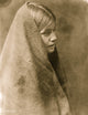 Head-and-shoulders portrait of Tewa girl poster print.