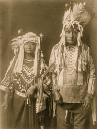 Piegan Husband and Wife Portrait Poster Print showcasing a cultural heritage theme.