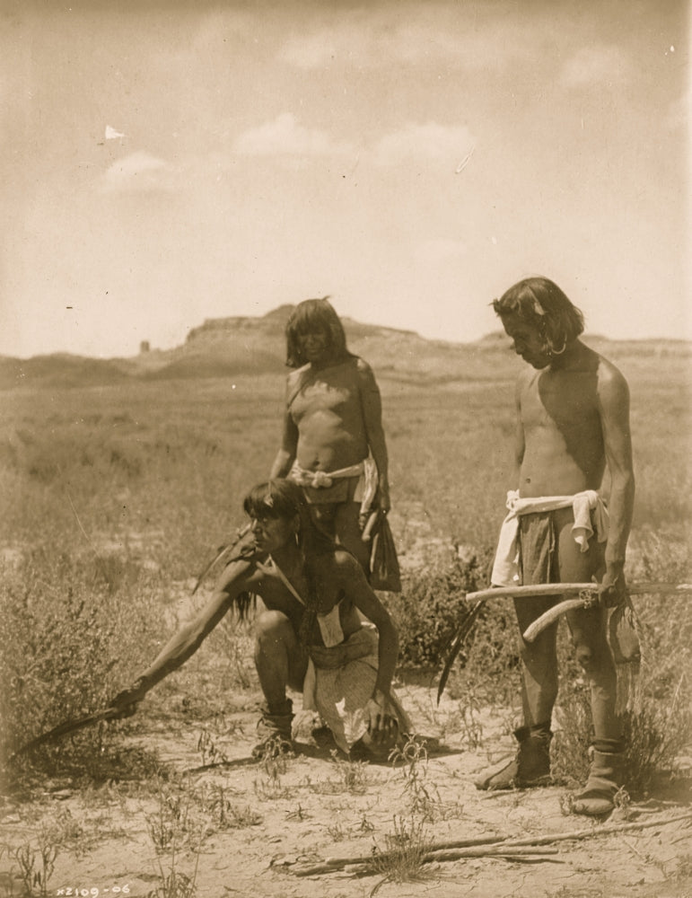Me Sa Tawa Catching Snakes Hopi Poster Print showcasing Native American culture.