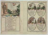 Humorous flying machines poster print with men using airships.