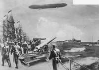 English Fleet at Ostend with Balloon Overhead Poster Print