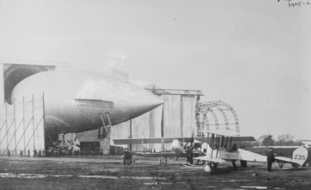 British Airship PARSEVAL and Army Aeroplanes Poster Print