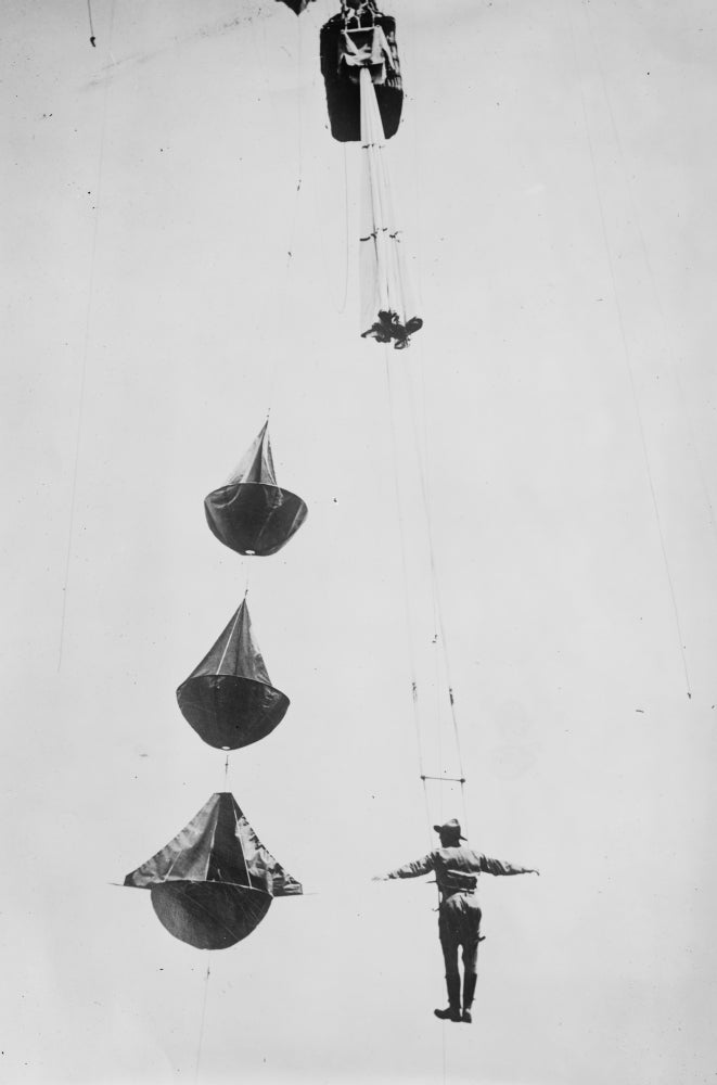 Parachute Jump Poster Print showcasing an exhilarating moment of adventure.