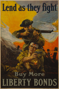Soldiers in Battle Poster Print depicting soldiers firing their weapons