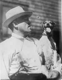 Jeffries with Pet Dog Teddy Poster Print, showcasing the bond between a pet and its owner.