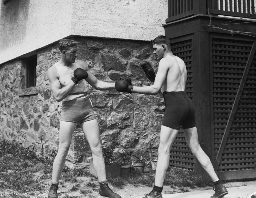 Bombardier Billy Wells & Jim Coffey Poster Print showcasing boxing legends