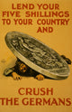 Poster of a German soldier being crushed by a monumental coin, available in multiple sizes.