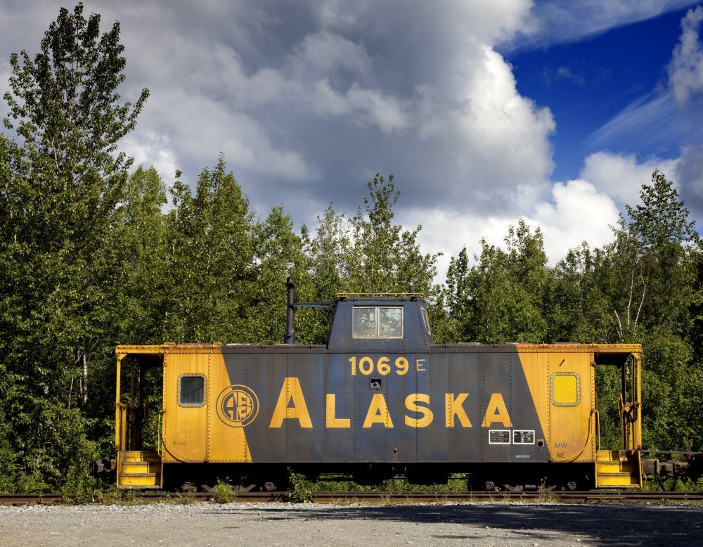 Old Railroad Box Car Alaska Poster Print on premium paper.