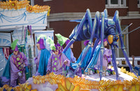 Mardi Gras Parade in New Orleans Poster Print showcasing vibrant celebration after Hurricane Katrina