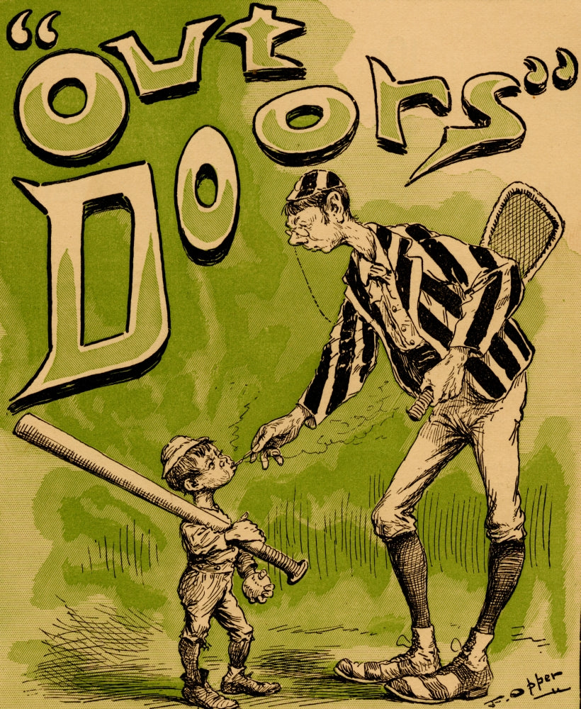 Racquet player holding cigarette with baseball player and bat poster print.