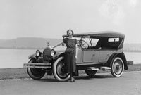 Fannie Brice in Oldsmobile Poster Print showcasing vintage entertainment charm