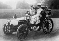 King and Queen of Italy in a Car Vintage Poster Print