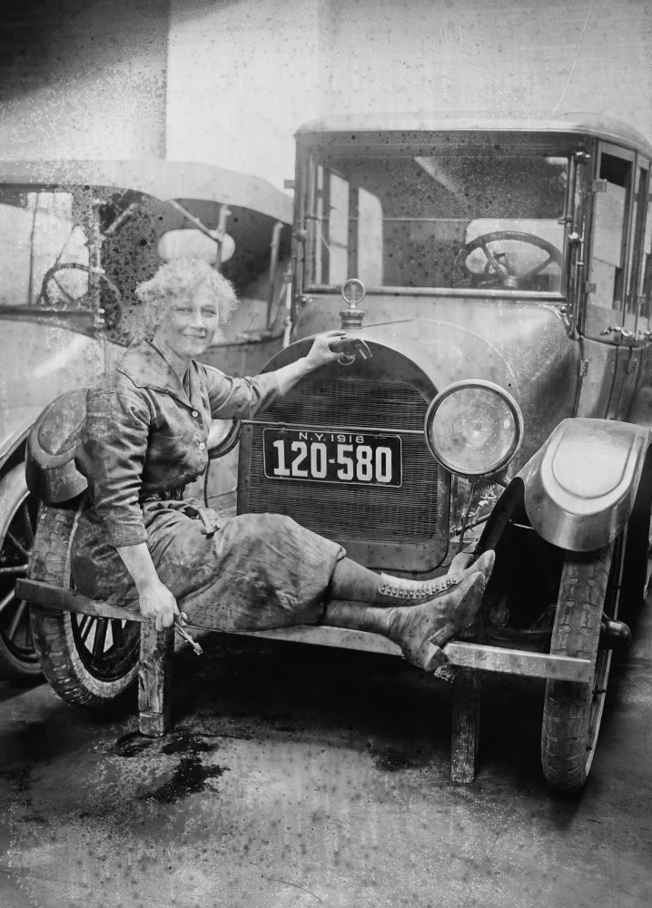 Helen J. Owen poster print featuring a New York car repair scene.
