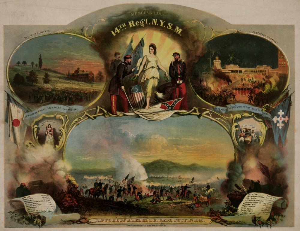 Civil War Engagements Composite Vignettes Poster Print - 18 x 24